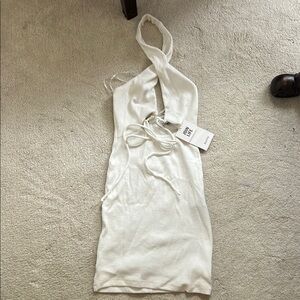 NWT Bershka White Mini Halter Dress